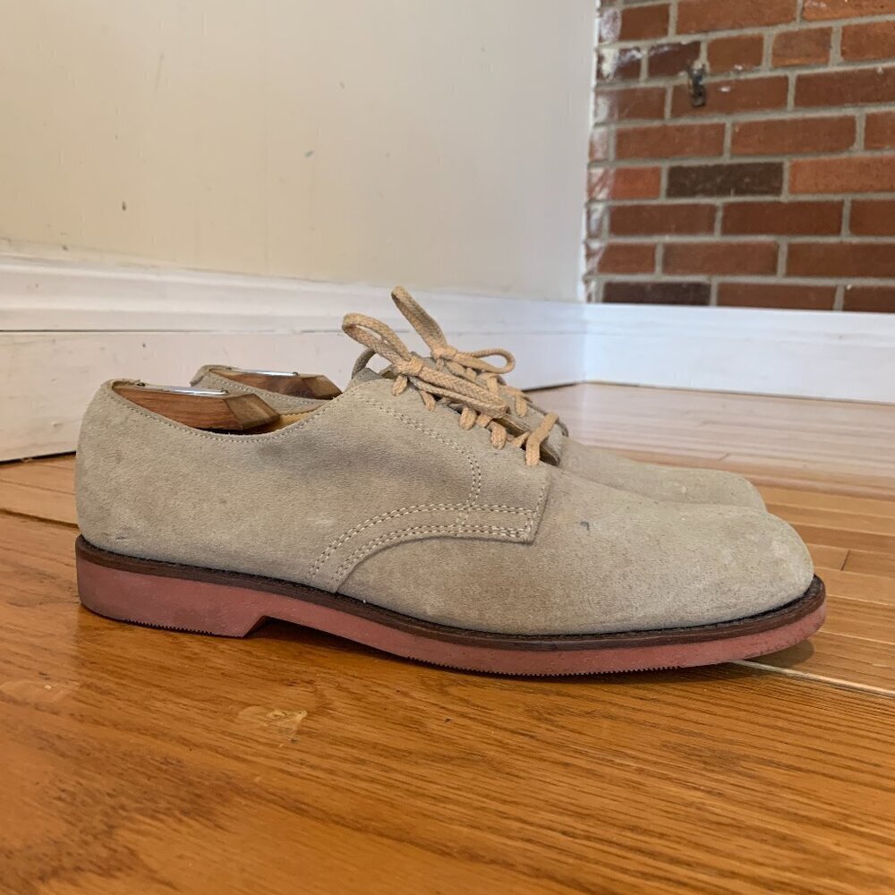 Vintage L.L. Bean  Derby Shoes Men's Size 11 M Tan Suede Leather Oxfords USA
